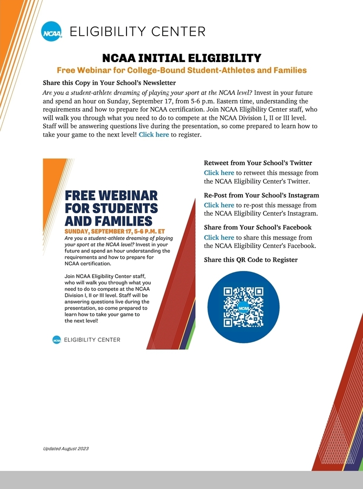 student athlete webinar